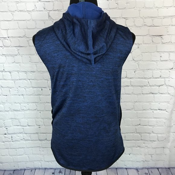 Xersion Quick Dry Sleeveless Hoodie Training | Blue & Black - Picture 3 of 5